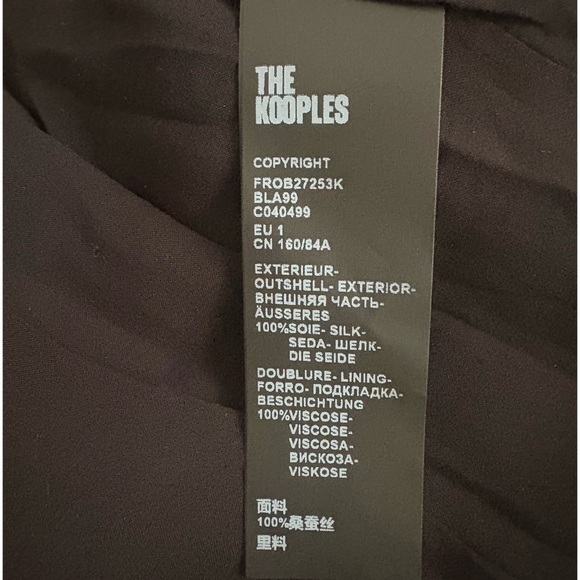 The Kooples Silk Wrap Dress NWT | Size small | Black & Blue Floral - Picture 13 of 14